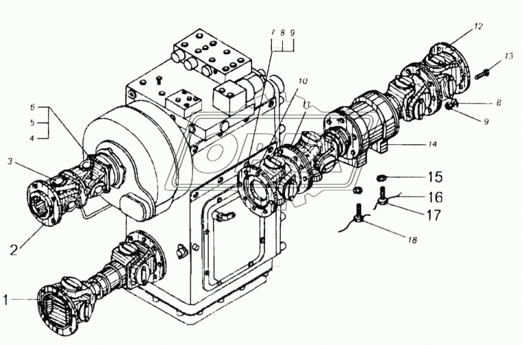 ТО-28.04.01.000 Опора кардана ТО-28 (дл. вал), длина вала 530мм АМКОДОР