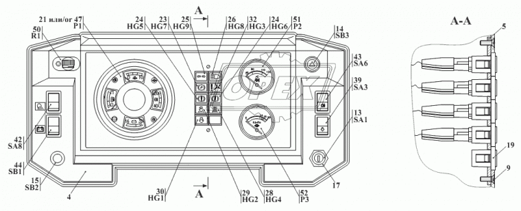 КД8000-2-02 Комбинация приборов (4 резистора) КАМАЗ,МАЗ, ЕВРО-3; АМКОДОР без тахометра ВЗЭП