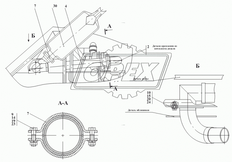 245-1205015 Глушитель (L=1335) МТЗ-1025,1220 Д-245 МТЗ РУП