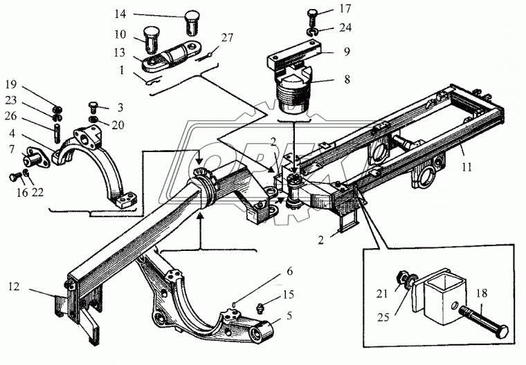 225.81.02.00.000 Гидроцилиндр фиксатора ДЗ-143, ДЗ-180