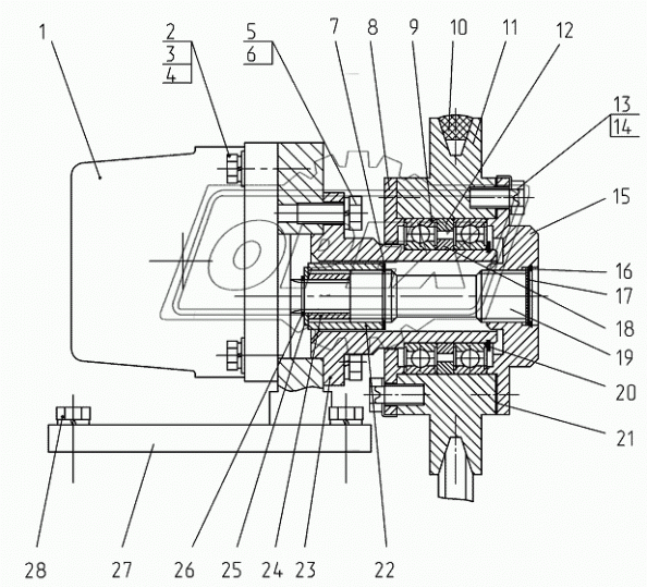 НШ10Д-3 Насос шестеренный, правый плоский 6-шлиц. ВЗТА