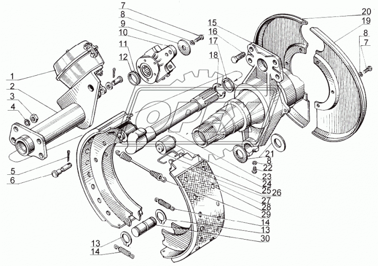 Н129.00.050 Кронштейн тормозной камеры 2-ПТС9, ПС-60 п/прицеп левый ТАИМ