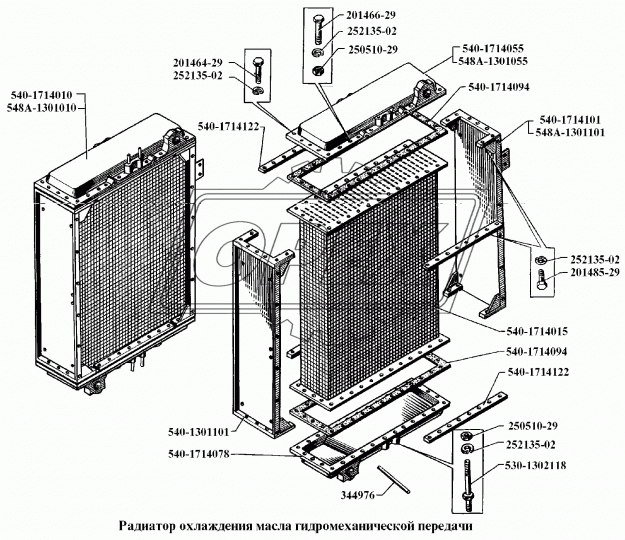 540-1714010 Радиатор масляный БелАЗ-7548 (40 тонн) дв.ЯМЗ-240; (алюминий) ТАСПО