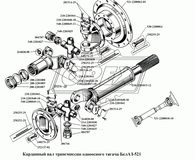 804707 Подшипник 33,6х50х37 ролик.радиал.игольчатый 1-ряд. без внутр.кольца кард.вала /МАЗ/645-2201044
