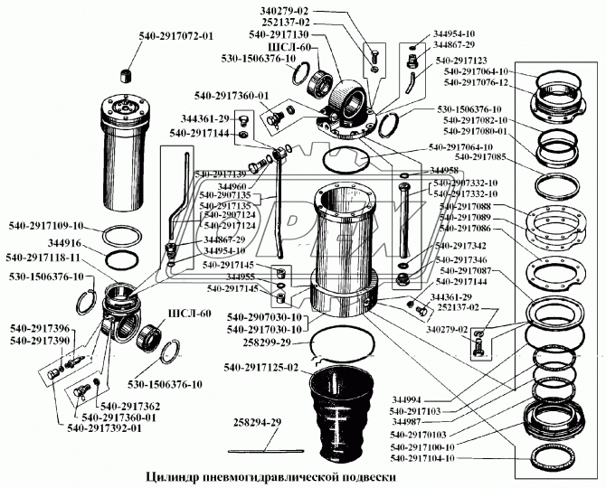 540-2917030-10 Цилиндр в сборе