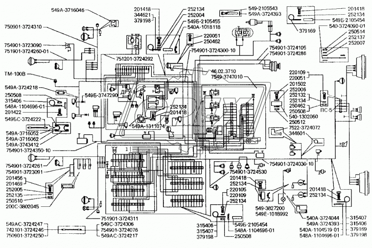 ПС-5 Панель соединительная (пятиклеммная) проводов на щитке передка в сбире (13-3723015) ЛЭТЗ