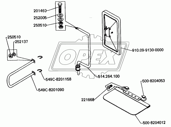 500-8204053-10 Кронштейн противосолнечного козырька левый ОЗАА