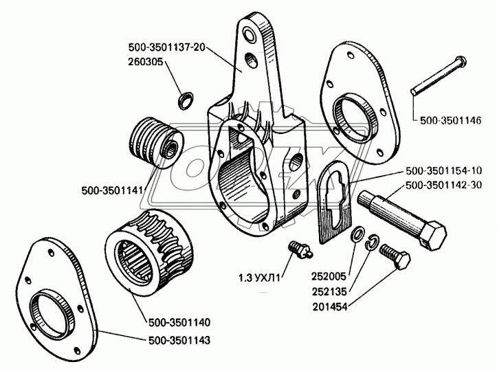 500-3501154-10 Пластина рычага тормоза регулировочного МАЗ (ф22х38х4, L=72, стопорная, фигурная (сталь) ТАИМ