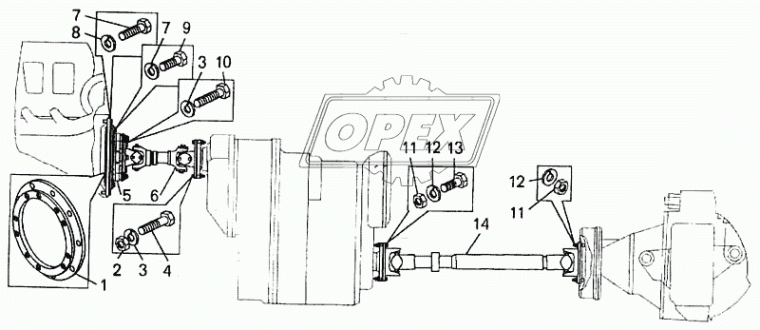 75482-2208014-02 Вал карданный ЧСДМ (L=432+26 мм., ЧСДМ-В160) задний мост БЕЛКАРД