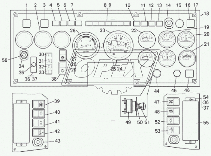 ВК343-01.05 Переключатель-клавиша 2-х поз. 12-24v 2контакта дополнительных фар АвтоАрматура