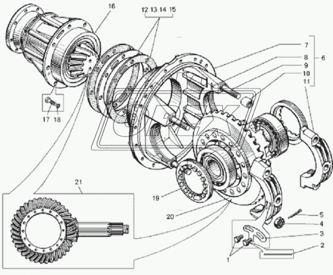 525-2403040 Гайка С/И главной передачи ведущего моста БЕЛАЗ-531