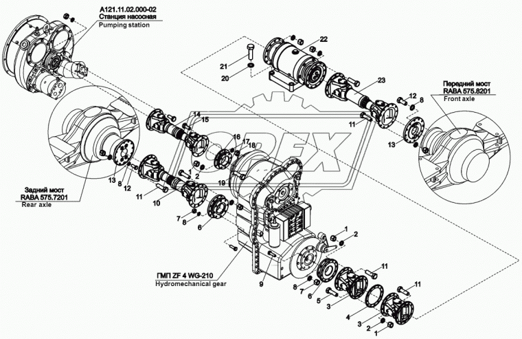 540-2208012-03 Вал карданный БелАЗ,ЧСДМ (L=176 мм., БелАЗ-540,752,754,6820 ГМП, ЧСДМ-В160 передний мост) БЕЛКАРД