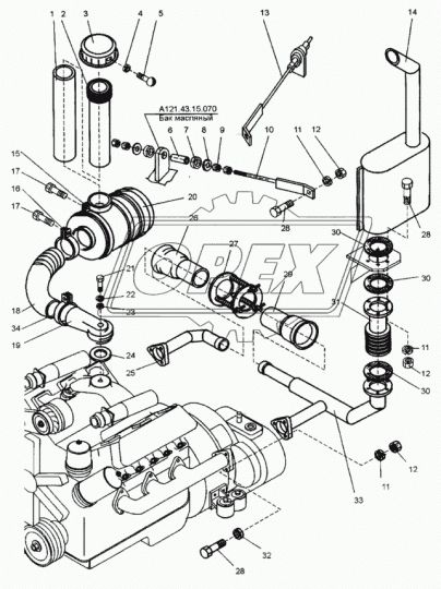 4320Я-1203460 Эл-т ф65х110 L=140 компенсатора дв.ЯМЗ (2/ам) Урал