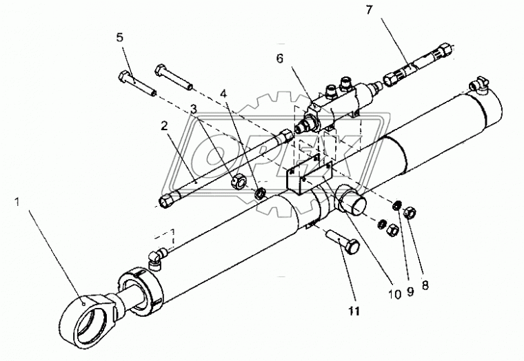 А121.43.01.000-01 Гидроцилиндр отвала грейдера левый