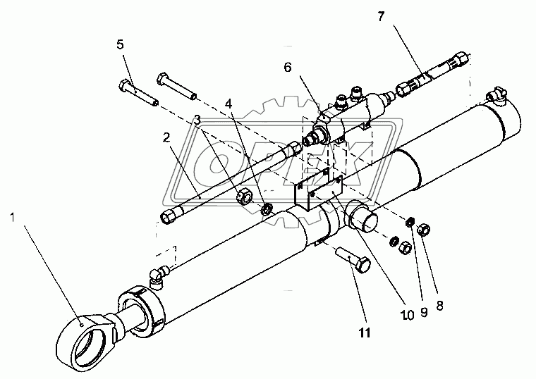 А121.43.01.000-02 Гидроцилиндр отвала грейдера правый