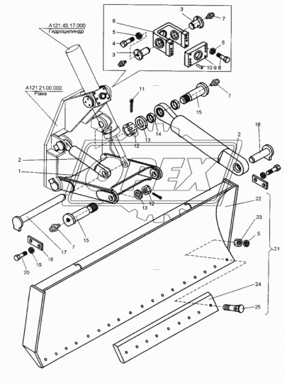 ДЗ-110АХЛ.02.001-01 Нож средний 1255, 9отв. (Т-170, ДЗ-98 перед.отвал) ЧТЗ