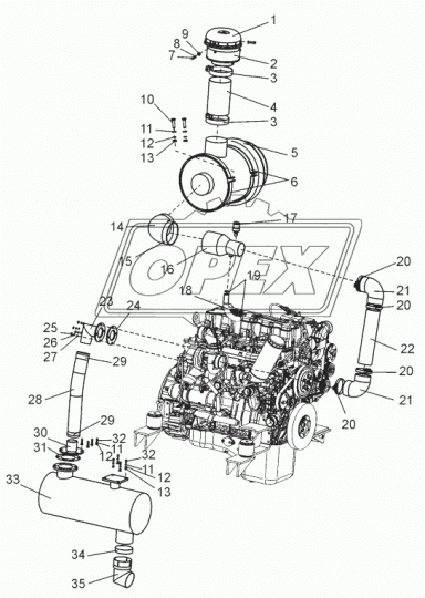 ФВ722.1109510 Фильтр воздушный ф330 h=500; 1xd=125 в сб.( 740-1109510-03) с эл-том НМ03170,высокий по ЛААЗ