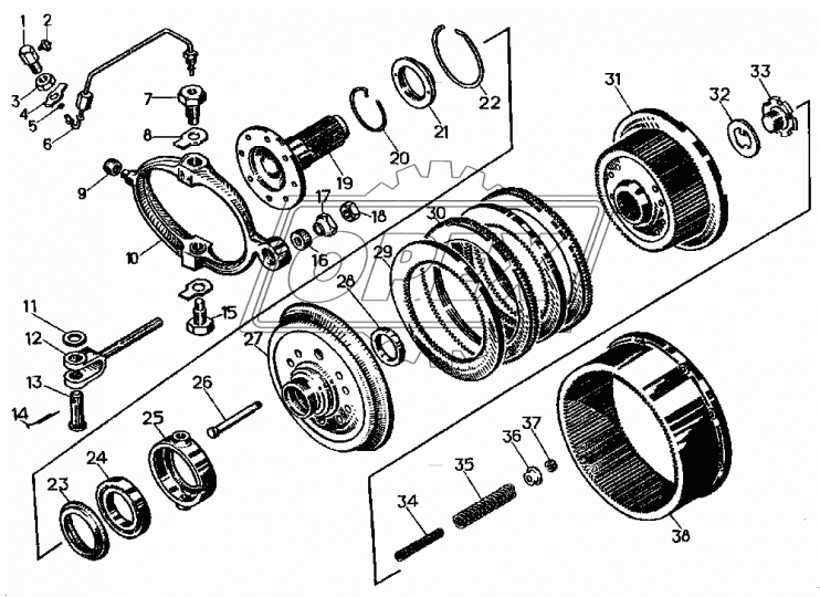 16131СП Рычаг борт.фрикциона в сборе ЧТЗ