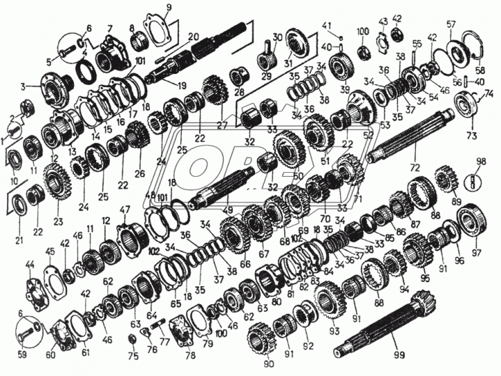 24-12-1СП КПП Т-170.00 с/о,тихоходная с шест.18-12-320(26зуб) ЧТЗ