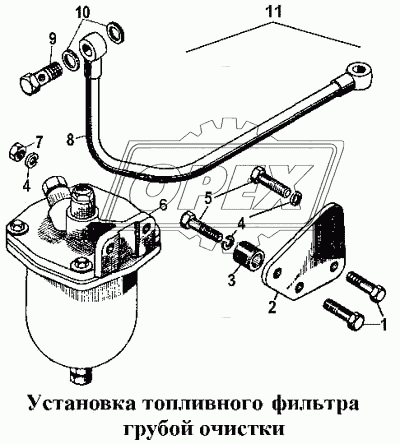 51-41-106СП Трубка (медь) ф10; L=440 под 2 штуцера ф14 ЧТЗ