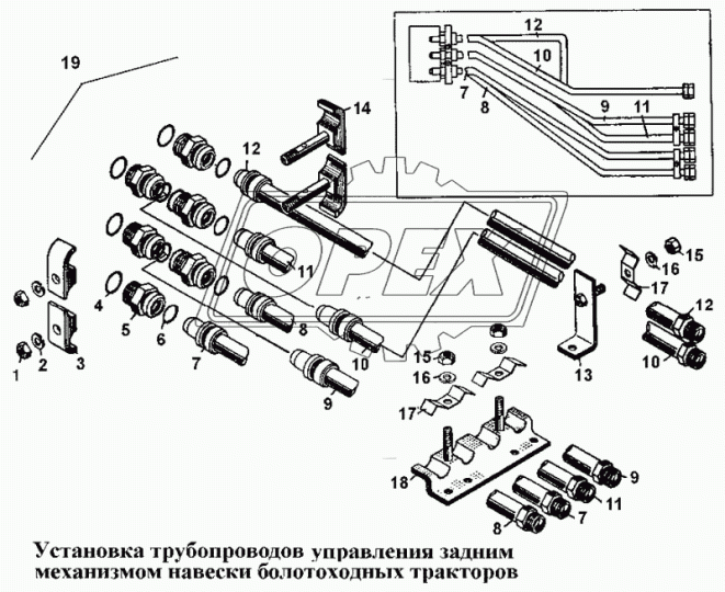 48-26-17СП Уст-ка ЗАДНИХ ТРУБОПРО ЧТЗ