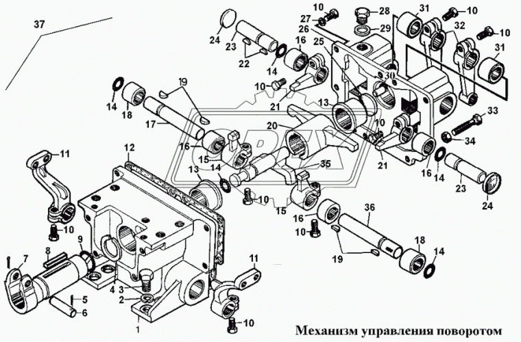 35-13-9 Рычаг мех-ма управления поворотом L=190 ф45 двуплечий,Т-130