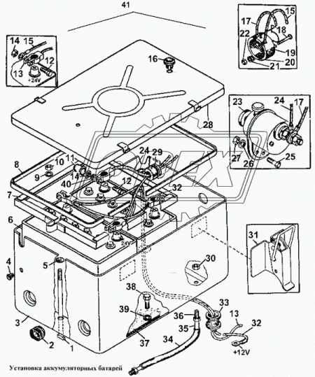50-10-132 Стяжка ящика АКБ М10х250х1,5 Р=60 с/и ЧТЗ