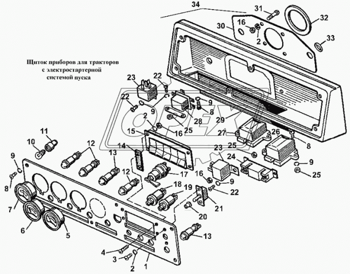 50-10-644СП Комбинация (Щиток) приборов ЧТЗ