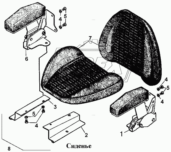 50-23-181СП Фиксатор подлокотник с кронштейнами С/И ЧТЗ