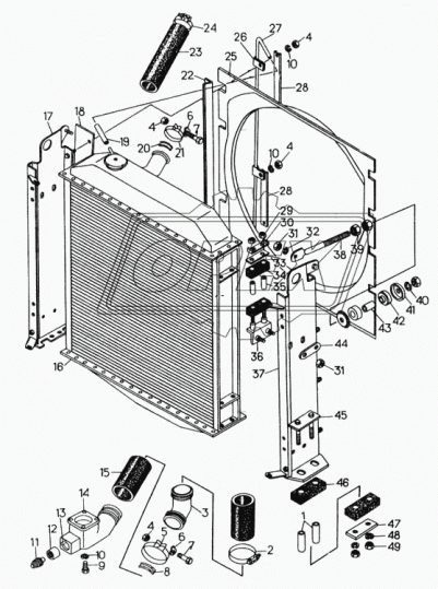 130У.13.010-1 Радиатор водяной 1хd=55 720х730; (Трактор Т-130,Т-170,Т-10,Д-180, А-120,Б-10М); 4-рядн.медн. Композит