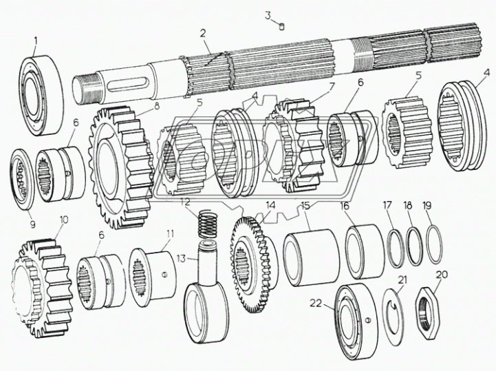 40-12-1СП Коробка передач бо-лотоходных тракторов, комплект для запасных частей ЧТЗ