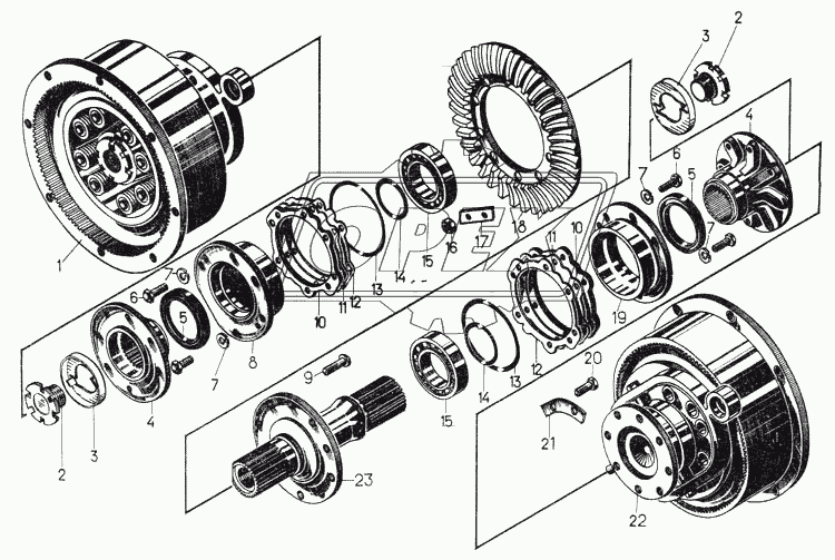 24-16-1 Вал фрикциона L=430, 30шлицов, фланец с 10отв.ф15,Т-130 ЧТЗ