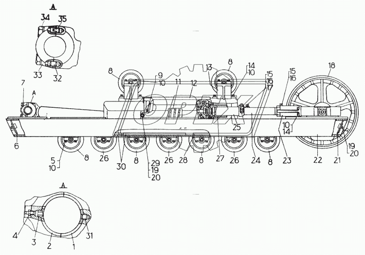 48-21-111СП Рама тележки,левая,болотная Т-170Б ЧТЗ