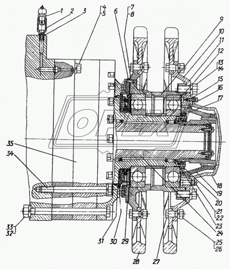 700-28-2312 Болт С/И М30х67х2 Р=50 К=41 шестигранная головка ЧТЗ