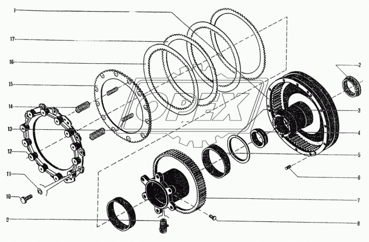 700-38-2652 Пружина стяжная L=62 (16вит.) ф11х16 Dвитка=2,5; ЧТЗ