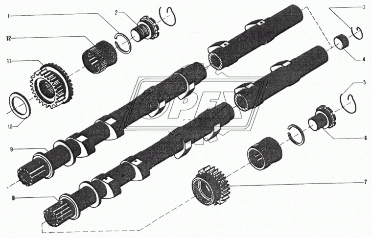 307-06-4А Вал распределительный ВПУ ЧТЗ