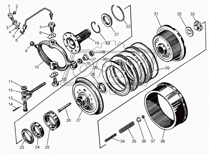 16348СП Трубка (сталь) ф8; L=650 Г=М20+К27/Ш=М20+К24 в сборе ЧТЗ