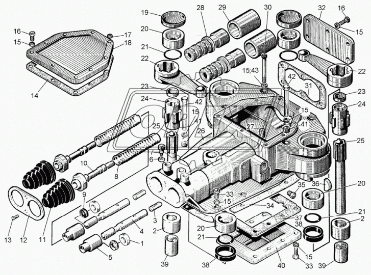 21-17-4СП Сервомеханизм управления трансмиссией Т-130 ЧТЗ
