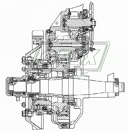 50-19-143СП Фланец ф455; 8отв.ф16; 3отв.ф 48 ведущий в сборе с шестерней 50-19-150 ЧТЗ