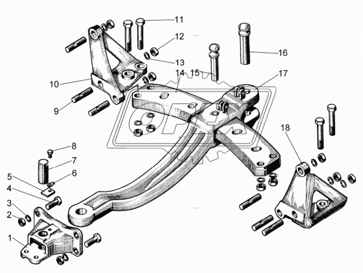 20400СП Прицепное устройство маятниковое в сборе ЧТЗ