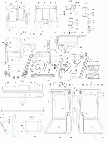 700-40-8823-08 Панель (для трактора с пусковым двигателем, с RОРS-FOPS) ЧТЗ