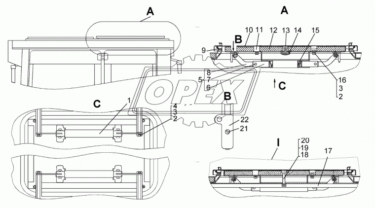 700-40-8842-03 Уплотнитель (для кабины с люком в крыше) ЧТЗ