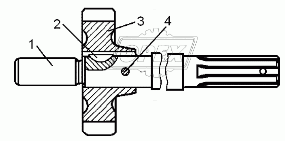 51-09-218СП Валик привода масл. ф23 L=350 6шлиц с шестерней Z=38 ЧТЗ