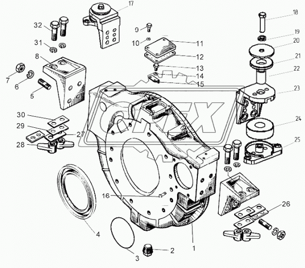 01482 Прокладка (сталь) прямоуг. 50х130х0,5 2отв. ф20 планки 20461