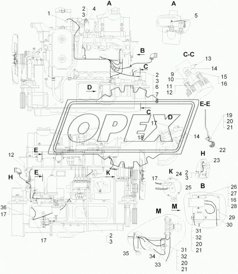 64-10-305СП Жгут9 (при установке ЭФУ) ЧТЗ