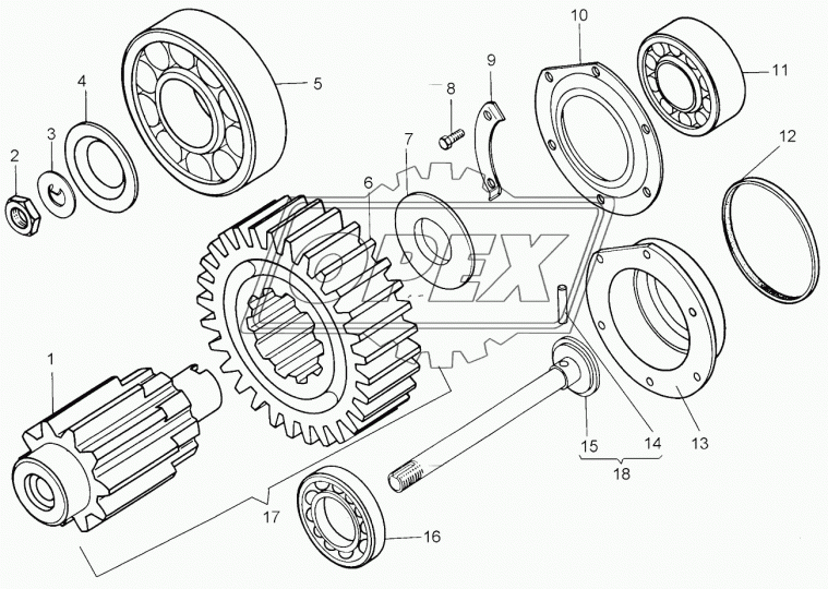 70-32417М Подшипник 85х210х52 ролик.радиал. 1-ряд. (внутрен.обойма подвиж.); бортового редуктора Т-170