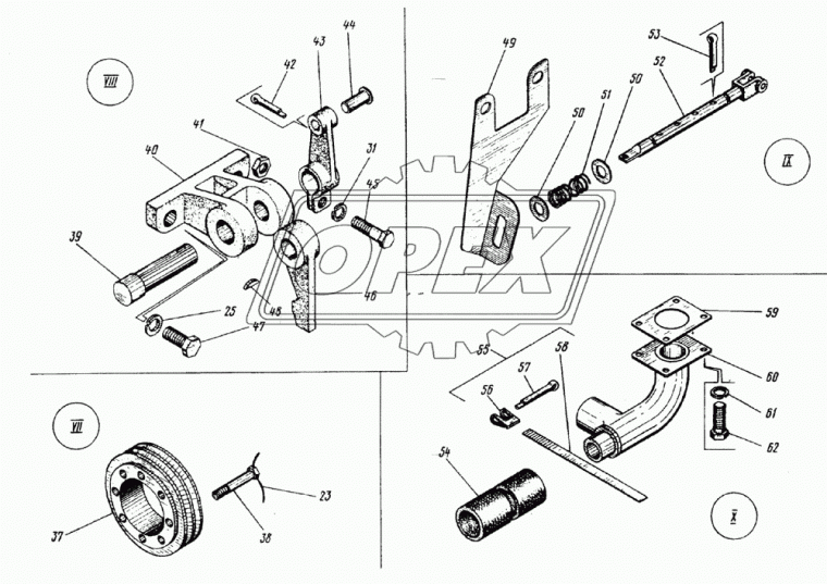 17317 Палец ф12х40 L1=35 под шплинт толкателя поршня усилителя привода сцепления ЗИЛ-5301 (39х0х0) ЧТЗ