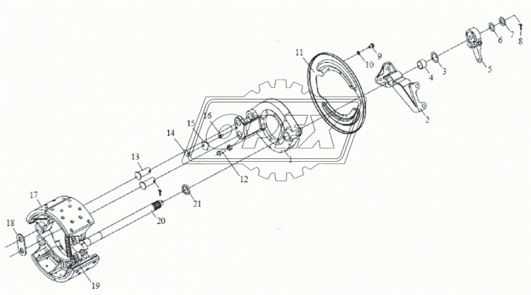 CQ1501016 Болт С/И стопорной пластины заднего тормоза УРАЛ-63685 Урал