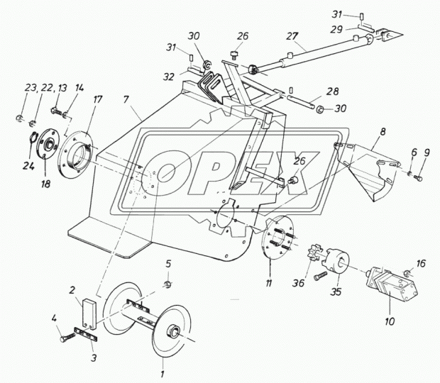 429 РМК ГЦ гидроцилиндра поворота Т-150К (шток 45) (полный) (11 наим) РУСЬ