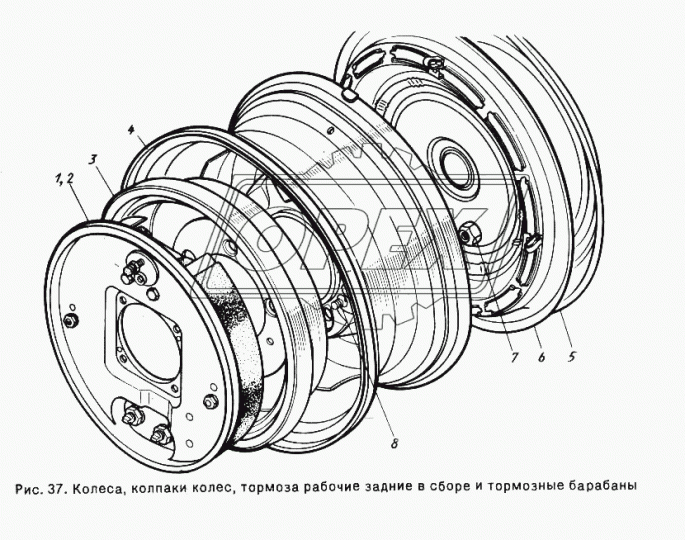 24-10-3502010 Тормоз задний правый в сборе с цилиндром ГАЗ-3110,Волга ГАЗ